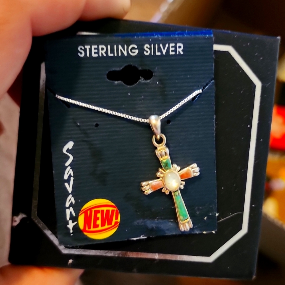 Sterling silver cross necklace